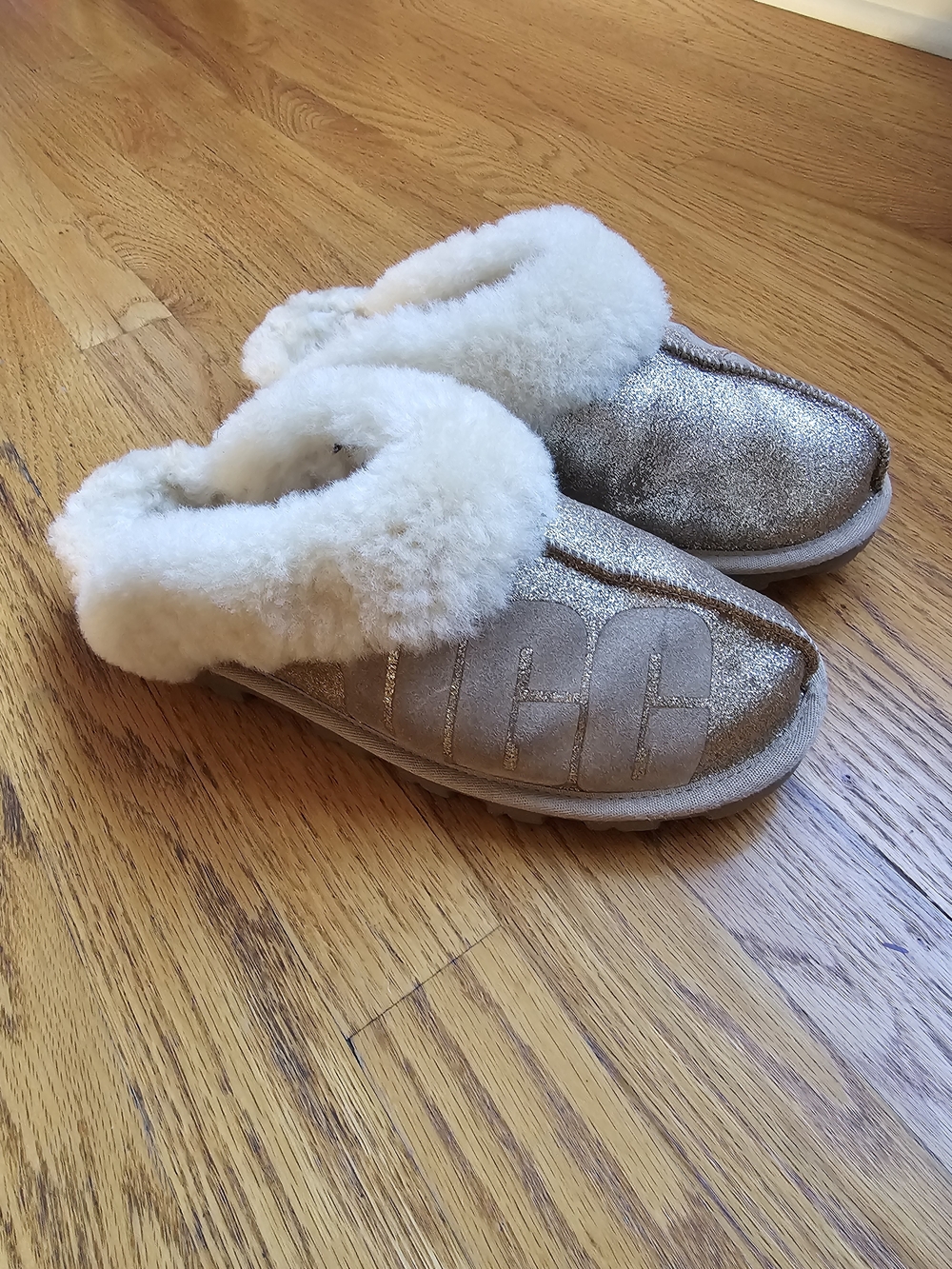 UGG Women's Coquette Sparkle  Shearling Mule Slippers
